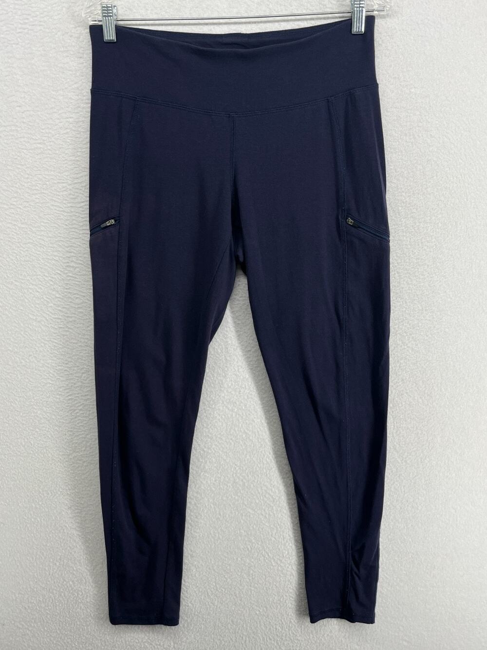 EILEEN FISHER Leggings M Stretch Organic Cotton Jersey Slim Pants Blue USA